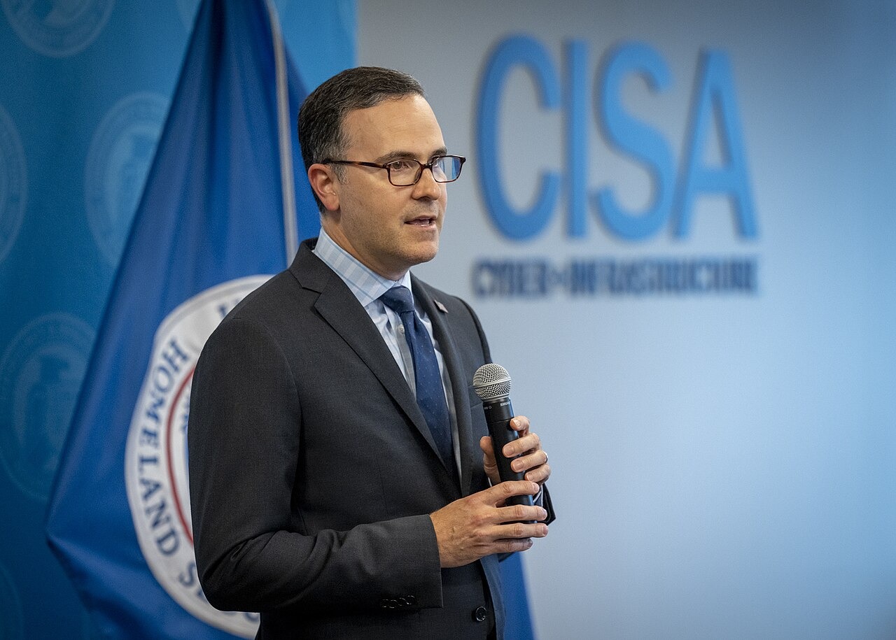 File photo: File photo of Homeland Security Secretary Alejandro Mayorkas participating in a CISA ceremony at the agency's headquarters in Arlington, Virginia. Illustrative context; not a photograph of the reported event.