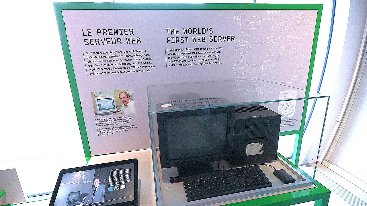 File photo: The world's first web server on display at CERN in Geneva. Illustrative context; not a photograph of the reported event.
