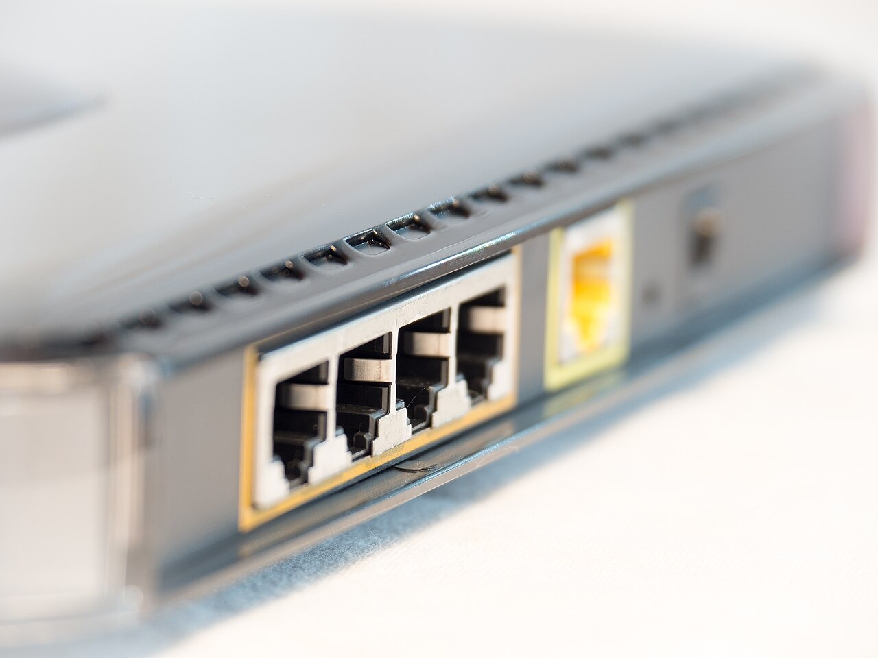 File photo: File photograph of a router or modem with Ethernet ports. Illustrative context; not a photograph of the reported event.