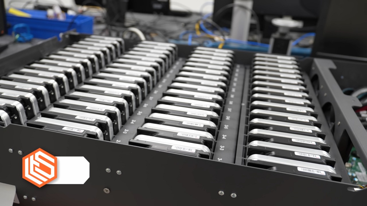 File photo: Enterprise server hardware with rows of storage drives. Illustrative context; not a photograph of the reported event.